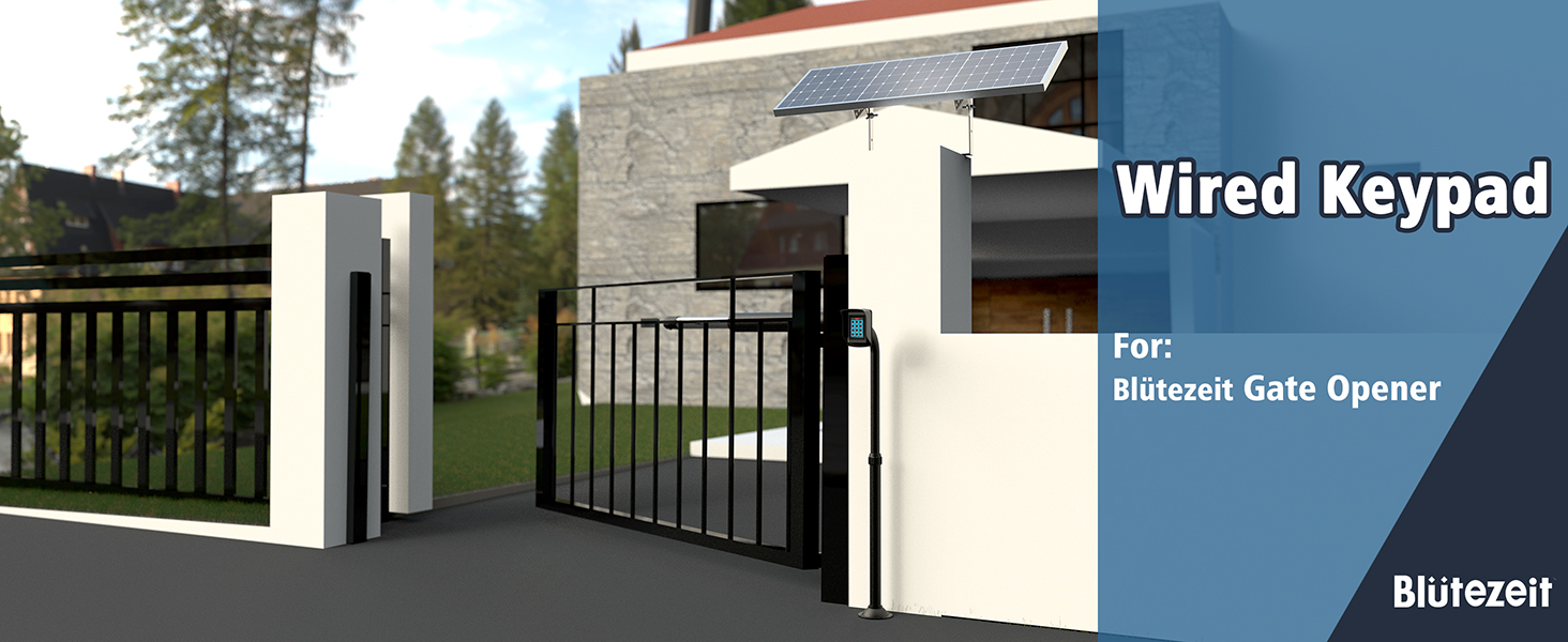 Wired keypad for gate openers, secure PIN entry, compatible with sliding and swing gates