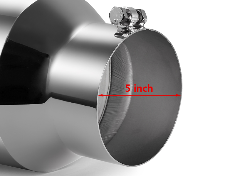 Autarboor 5 Inch Inlet Exhaust Tip,5" Inlet 7" Outlet 15" Overall Length,Chrome