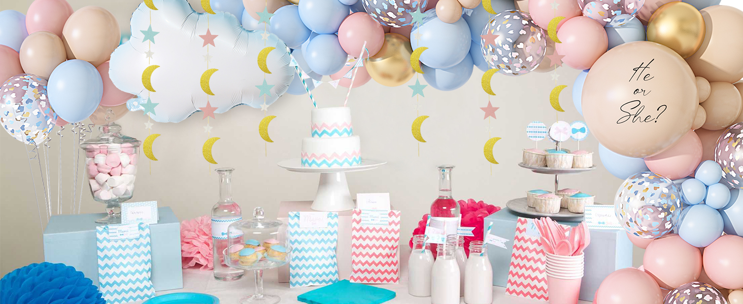 pink and blue balloons
