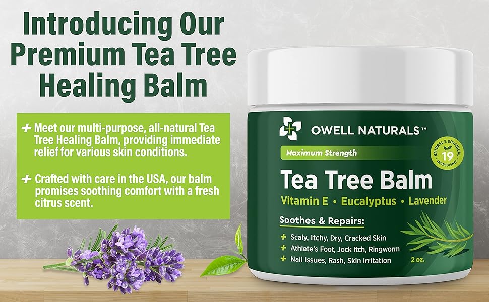 OWELL NATURALS Tea Tree Balm Oil with Vitamin E for Itchy