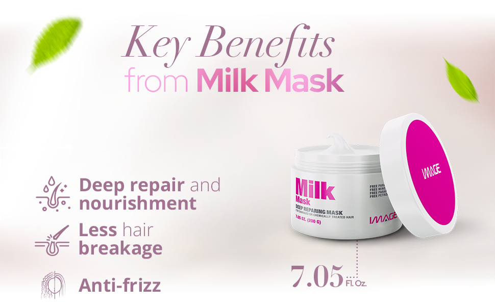 Milk Mask, Keratin Hair Damaged Hair Moisturizing Mask, Dull Hair, Split Ends, Breakage image hair
