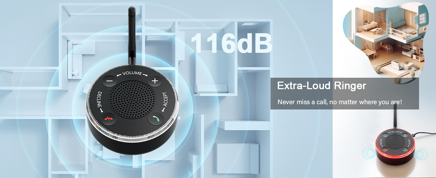 Hear the phone ringer amplifier loud wherever you are