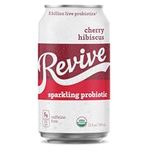 revive sparkling probiotic beverage sparkling drink cherry hibiscus
