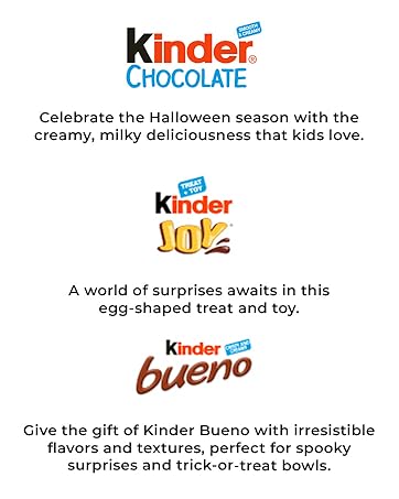 Kinder chocolate, kinder Joy and Kinder Bueno