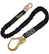 TRSMIMA Safety Harness Lanyard Retractable - Fall Protection Climbing Tree Strap 6 FT Single Leg ...