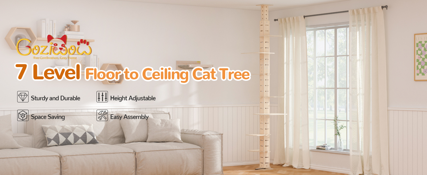 COZIWOW Floor-to-Ceiling Cat Tree