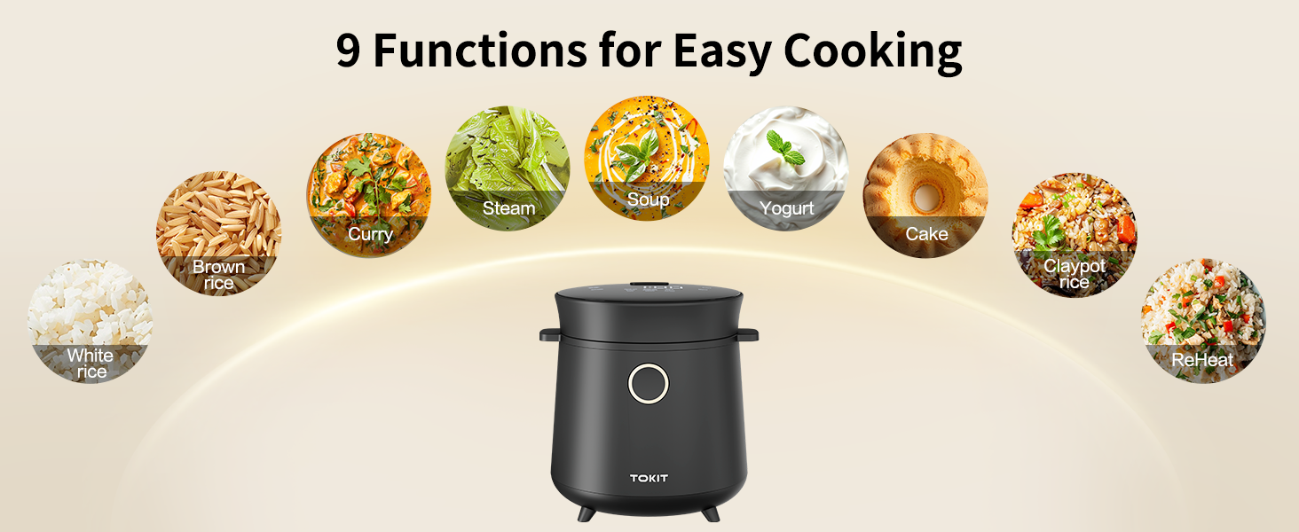 9 Preset functions for easy cooking