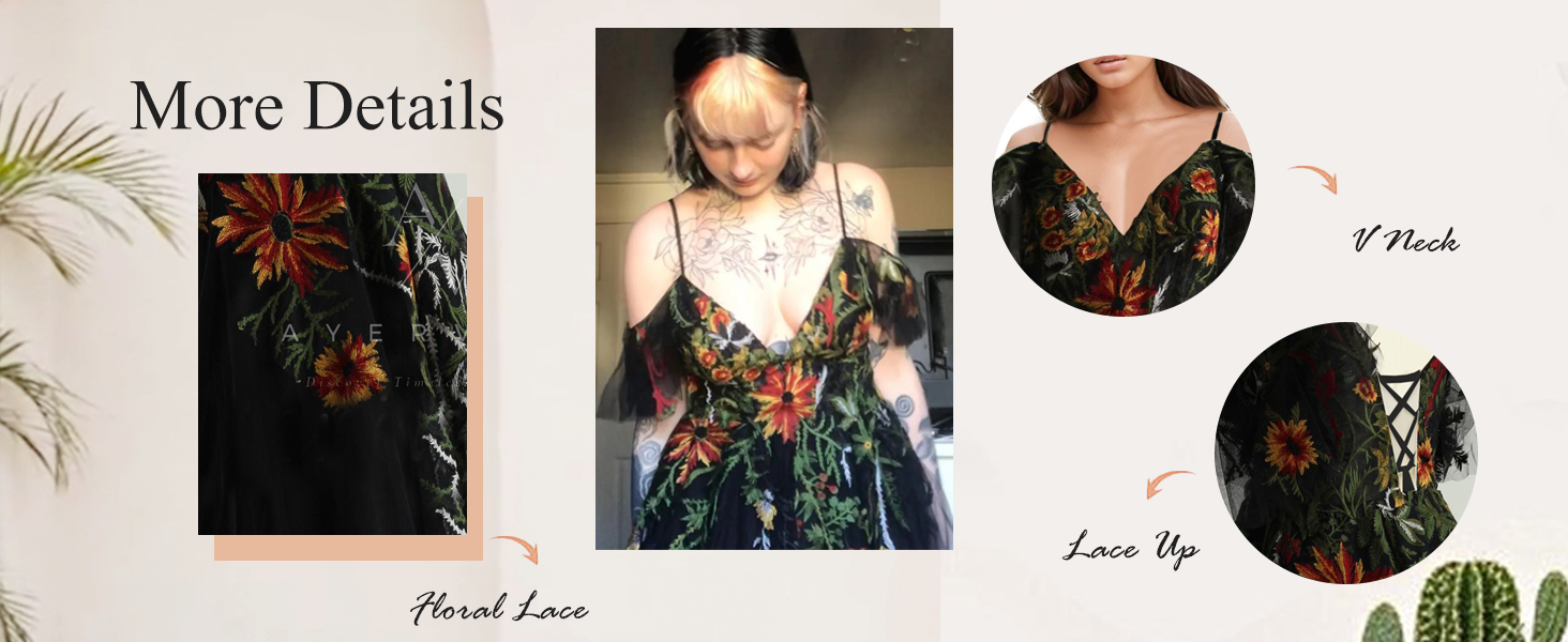 Floral prom dress for women