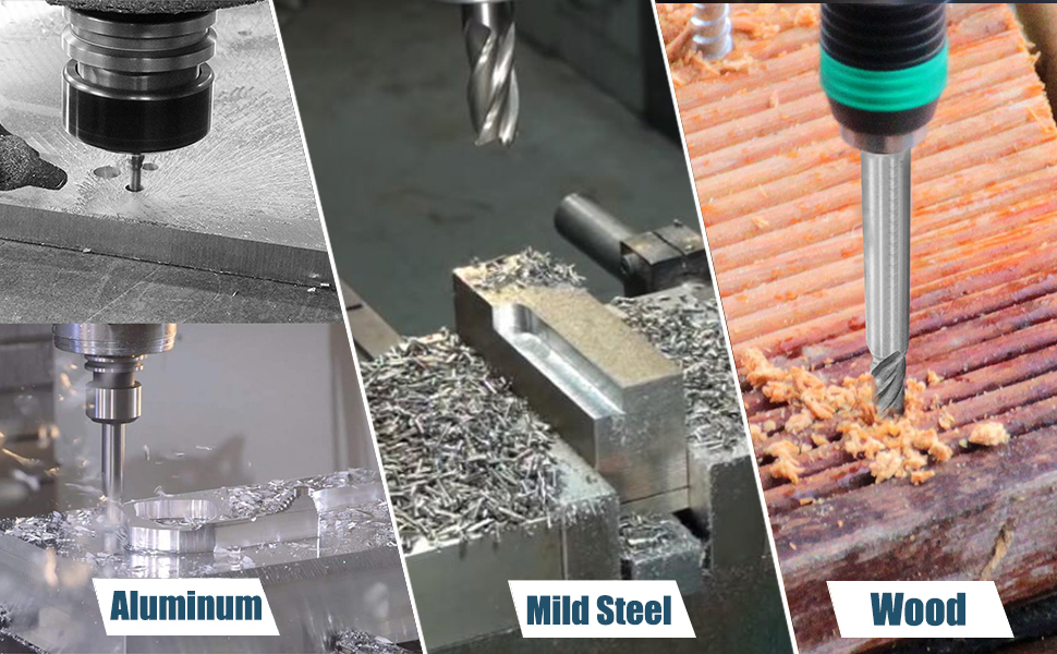 Utoolmart 1/2" Cutting HSSAL Spiral Drill Bit Straight End Mill Cutter