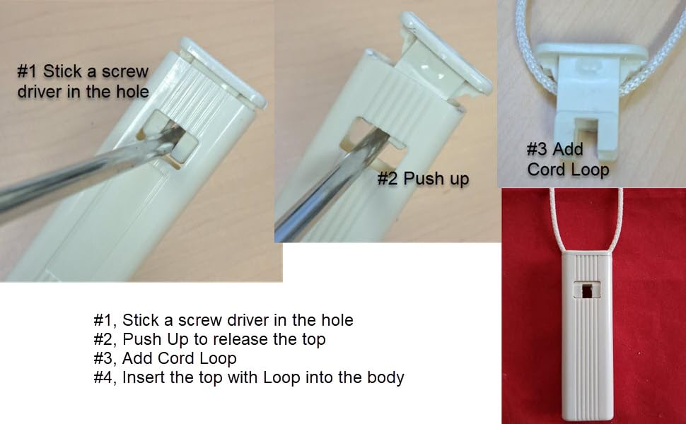 Universal Cord Tensioner Spring Loaded, White, 3Way