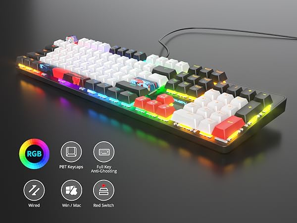 Amazon.com: Owpkeenthy 104 Keys Full Size Mechanical Gaming