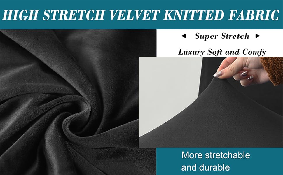 HFCNMY Ottoman Cover Rectangle,Stretch Velvet Ottoman