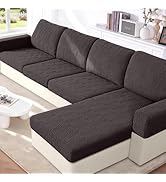VANSOFY Couch Cushion Covers for Sectional Sofa, Stretch Jacquard Couch Seat Cushion Covers, Indi...