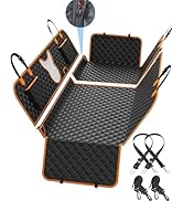 HoneyGuaridan Dog Car Seat Cover, 6-in-1 Dog Hammock for Car Back Seat, Nonslip Boot Liner for Do...