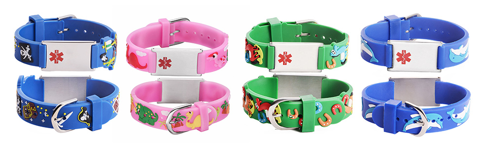 Cartoon Medical Alert id Bracelets
