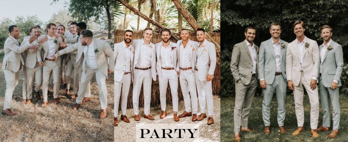 Mens linen blazer suit