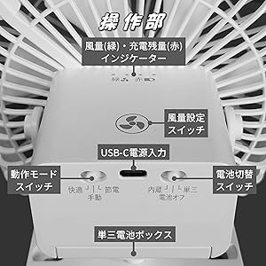 Amazon | 兼備生活 扇風機 壁掛け 人感センサー 充電式 フック