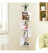 ShellKingdom Corner Shelf Wall Mount, 5 Tier Corner Bookshelf, Floating Display Shelves for Home,...