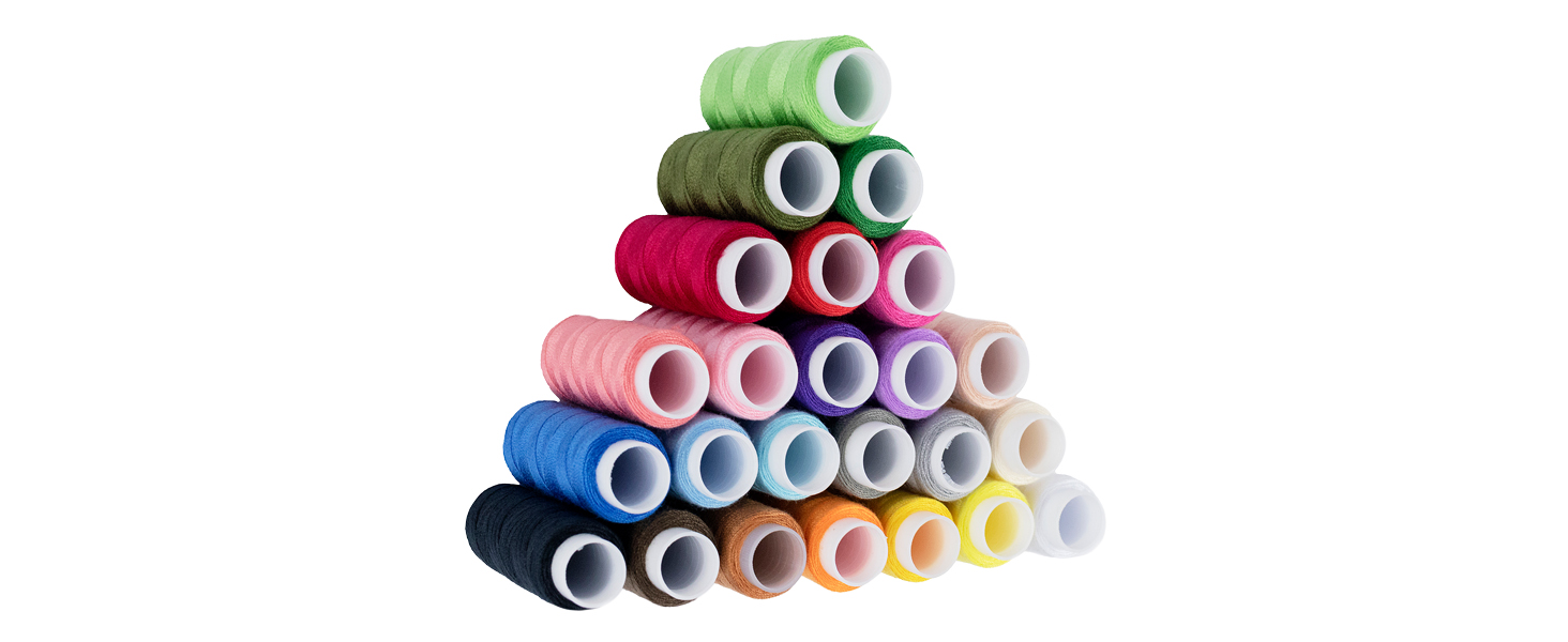 Jazooli Sewing Thread for Sewing Machine (Thread Set of 24 Colours
