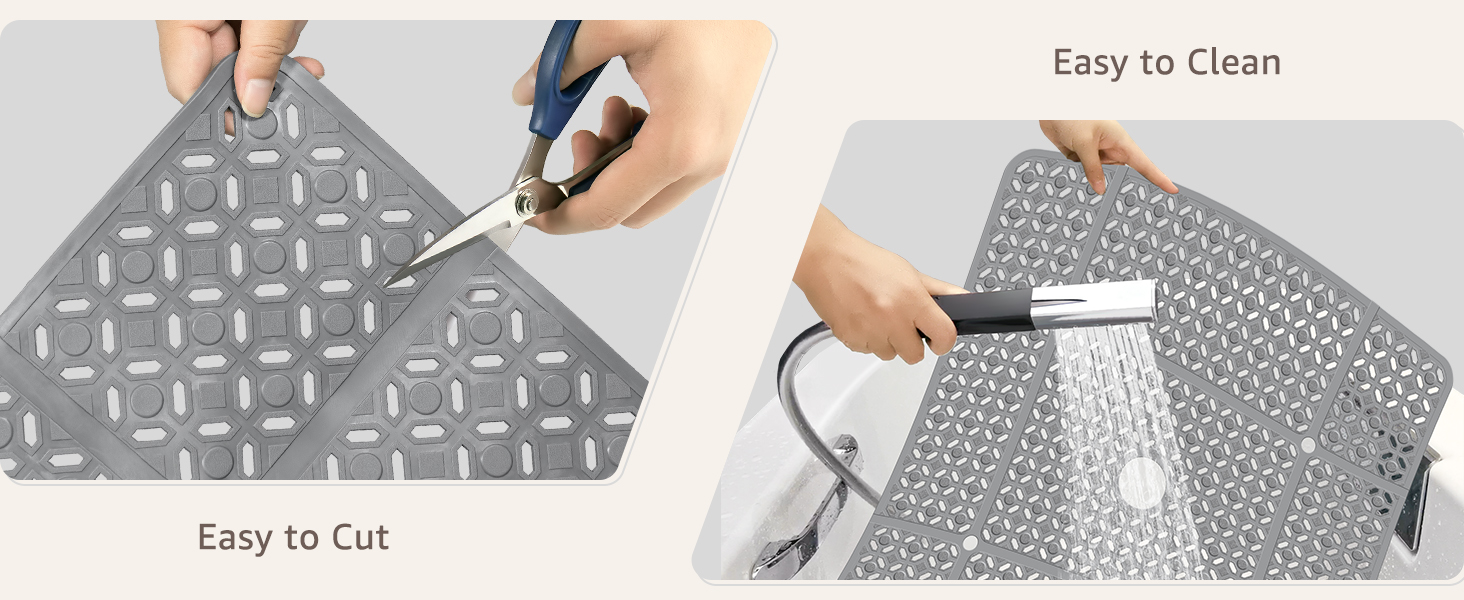 OTHWAY Square Shower Mat, 27"x 27" Extra Large Shower Mats