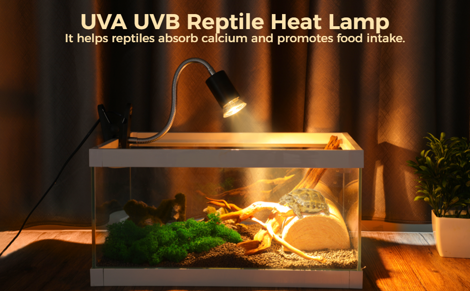 2 PCS Reptile Heat Lamp, 50W E27 UVA UVB Reptile Light, Dimmable Reptile Heating