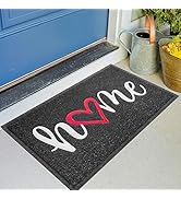KILOCOCO Black Door Mat Outdoor Welcome Doormat Durable Funny Home Mat Non-Slip Front Door Mat fo...
