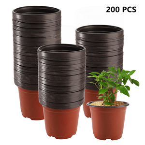 200 Pieces 4" Plastic Nursery Pots