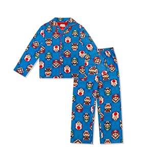 Amazon.com: Super Mario Boy's Pajama Set - 2 Piece Boys Flannel