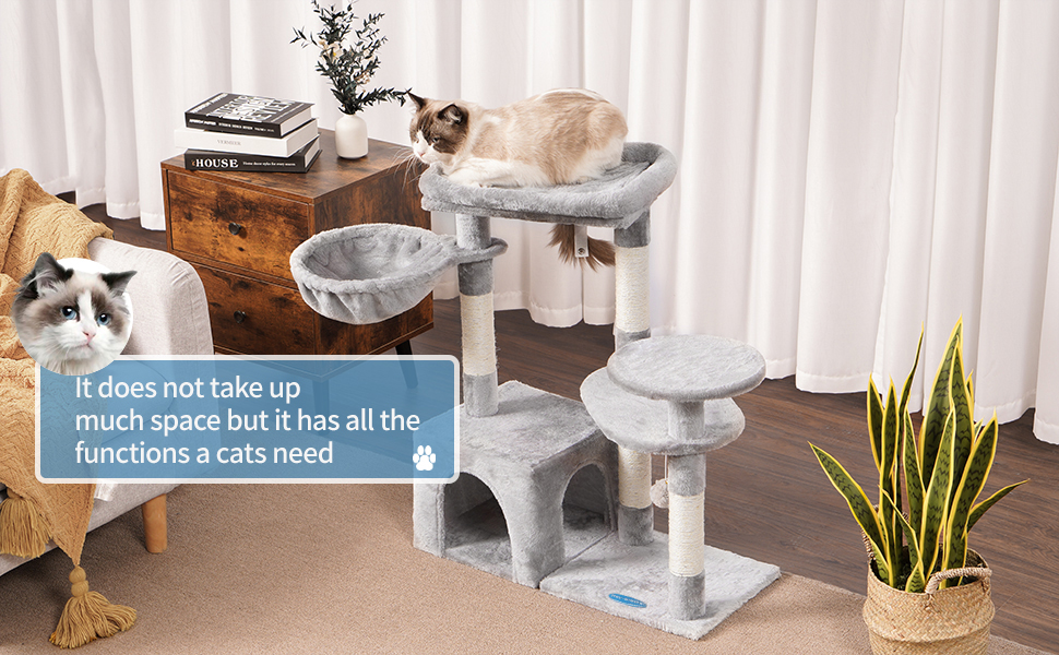 Heybrother Cat Tree with Sisal Scratching Posts, MultiLevel Cat Tower