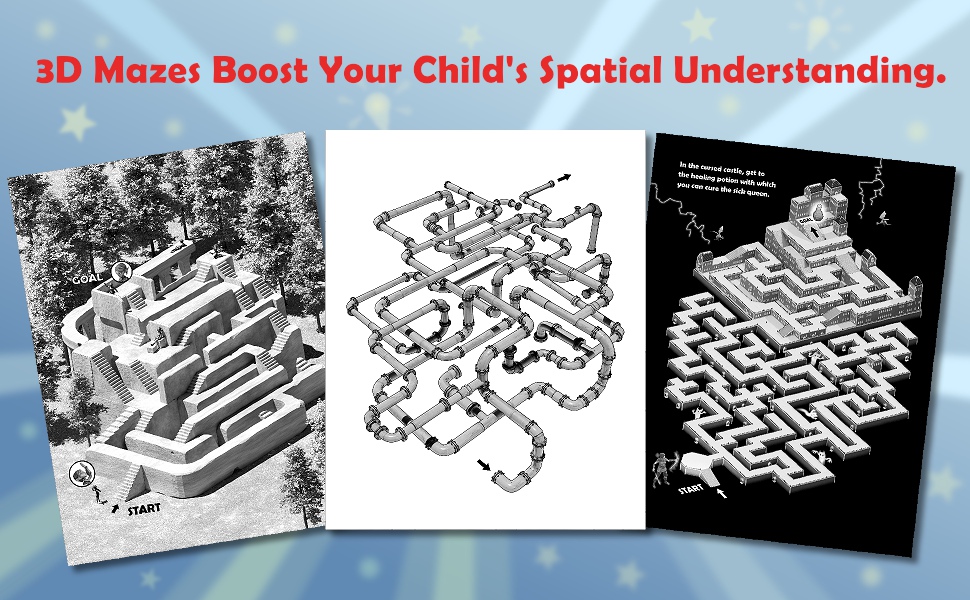 mazes, kids, children, activity book, maze book, ages 8-12