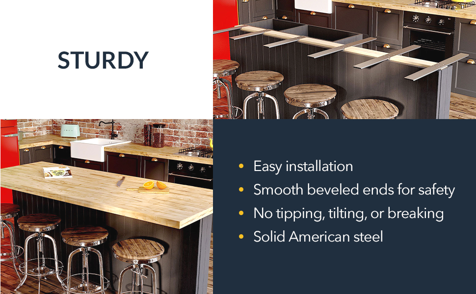 Iron Supports Hidden Flat Countertop Bracket Heavy Duty