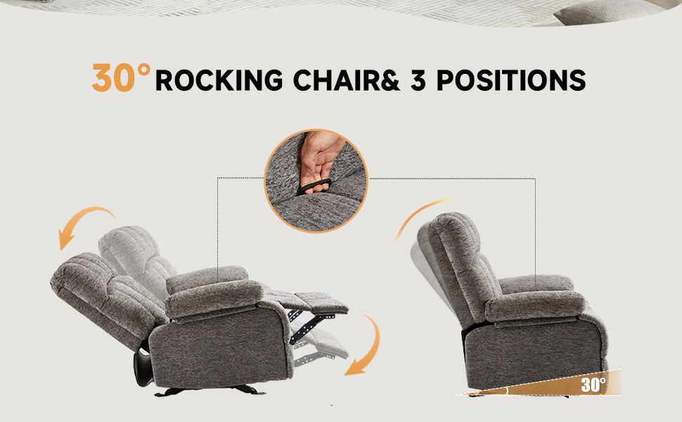Eiayeebil Rocker Recliner Chair for Adult, Oversized Lazy