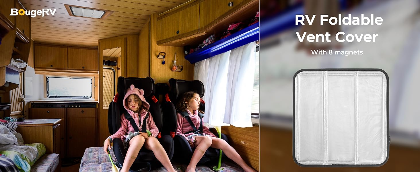 BougeRV RV Skylight Vent Cover, Foldable BothSided