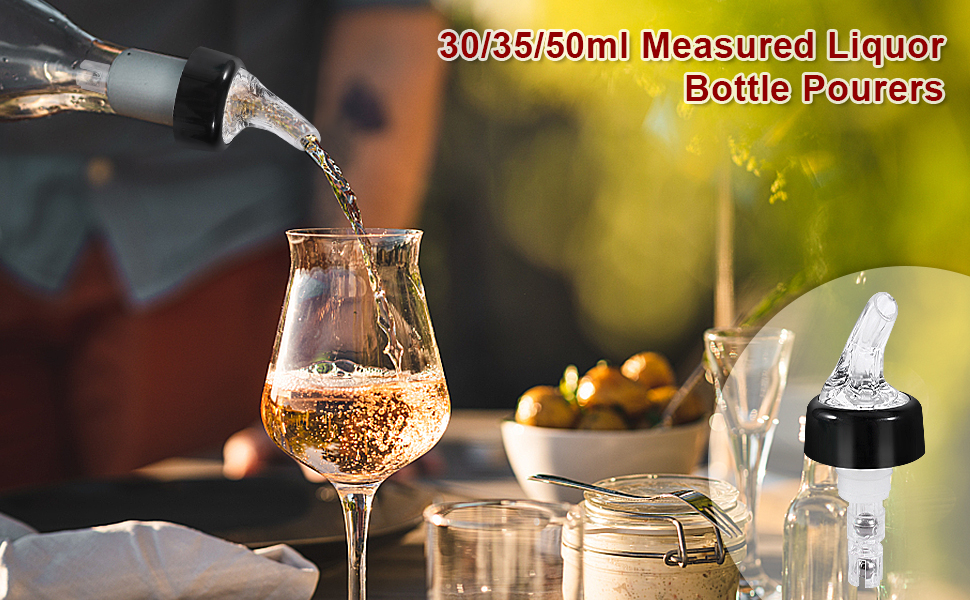 Automatic Pour Spouts Measured Bottle Pourer, Pack of 3, 1.7 oz (50 mL