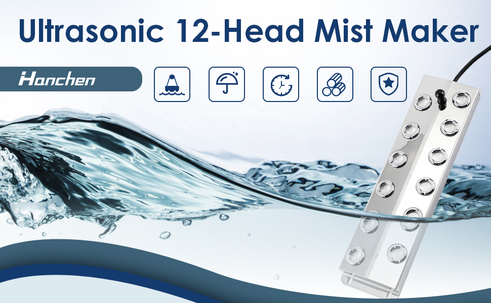 Hanchen Mist Maker Fogger 12 Head Ultrasonic Humidifier