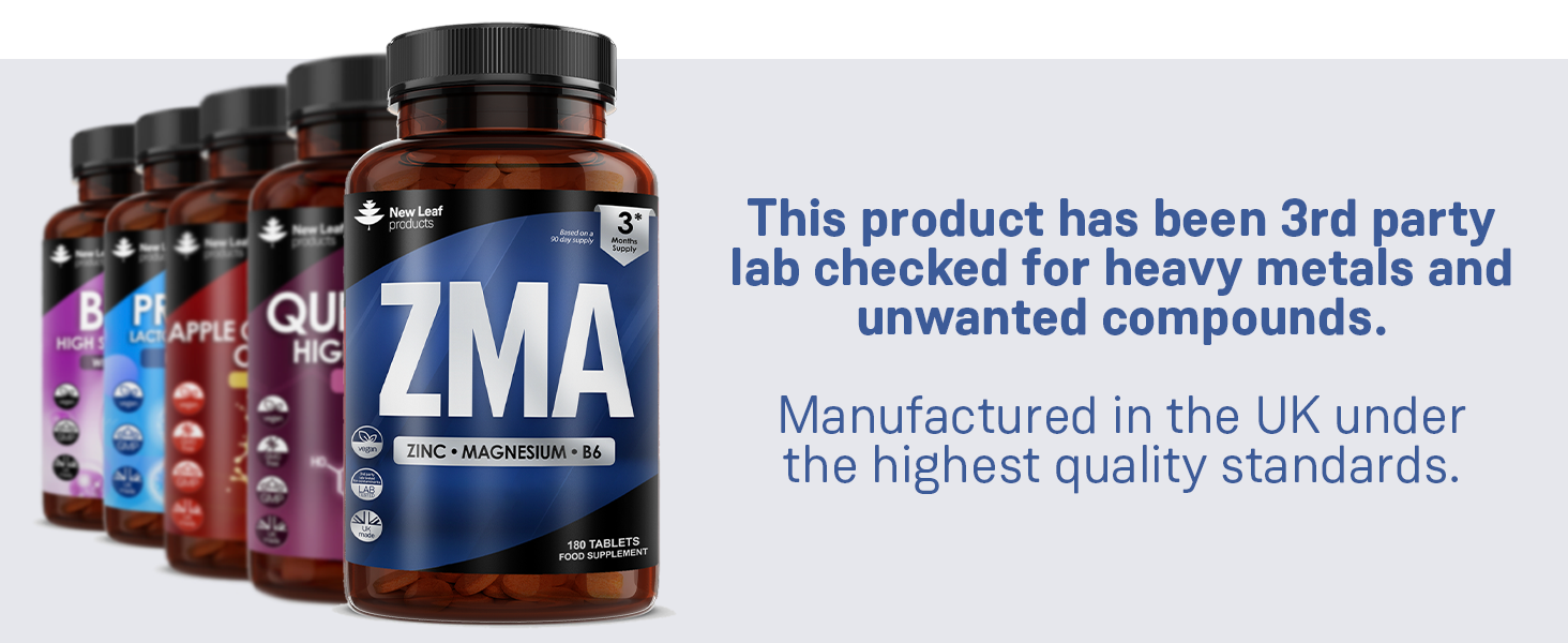 ZMA Supplements for Men & Women 180 Tablets High Strength Muscle