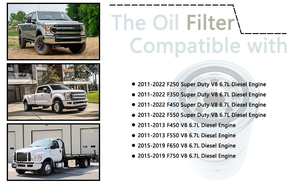 Oil Filter 6.7L Diesel Engine Powerstroke Replace FL2051S