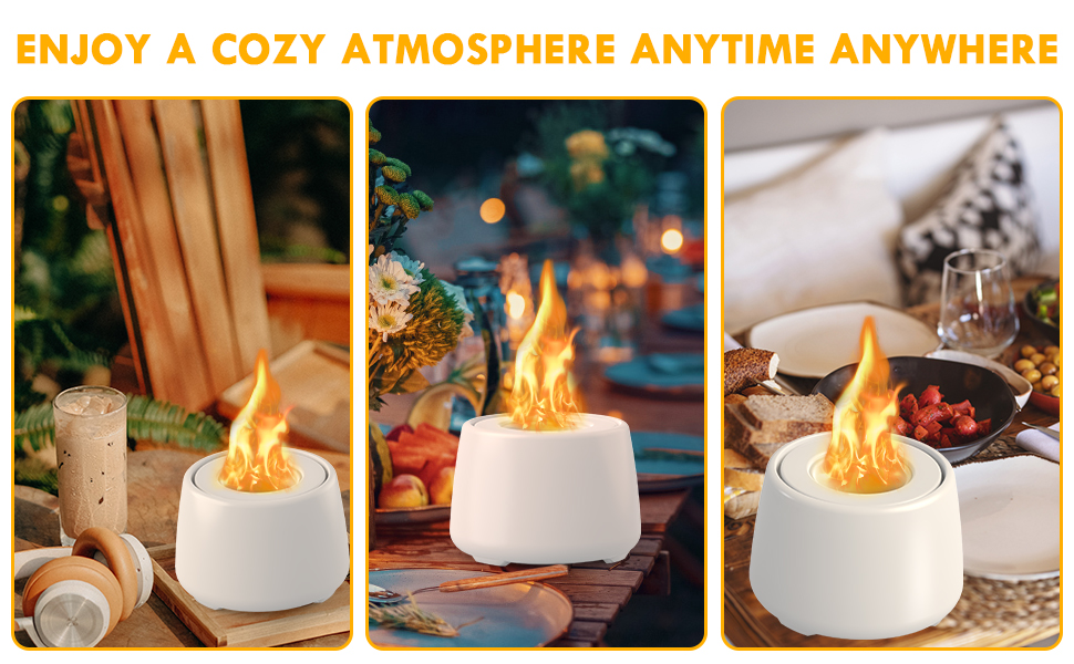 Ceramic Tabletop Fire Pit, Portable Ethanol Fire Pit Fire Bowl, Mini Fire Pit