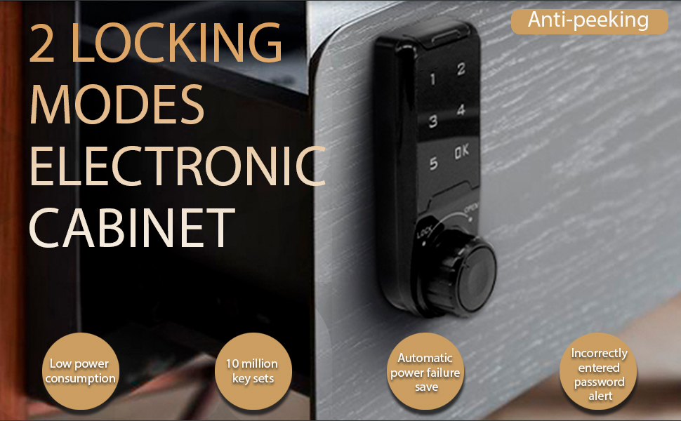 Code Security Lock,2 Locking Modes Electronic Lock,AntiPeeking