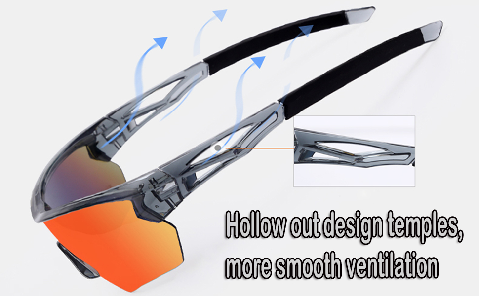 Sports Sunglasses(7. Grey Frame, Full Lens Mirrored Red