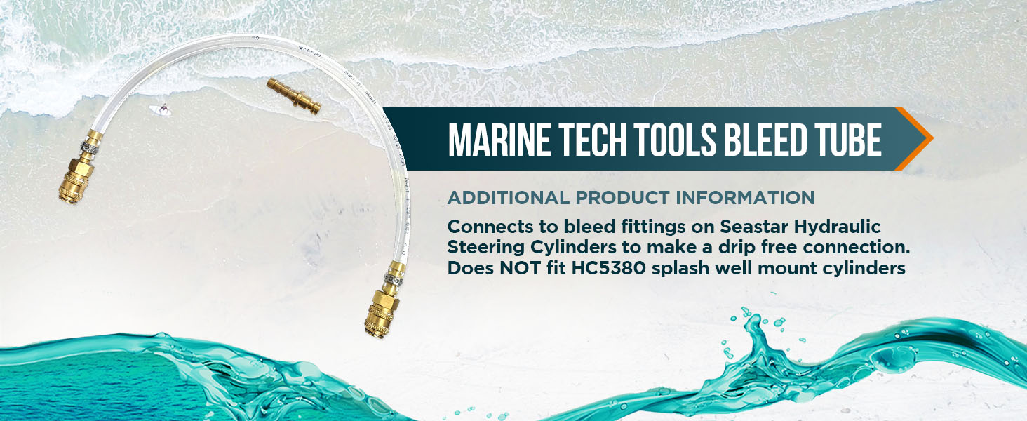 Marine Tech Tools Bleed Tube, Seastar Hydraulic Steering Bleed Kit, Fits Seastar