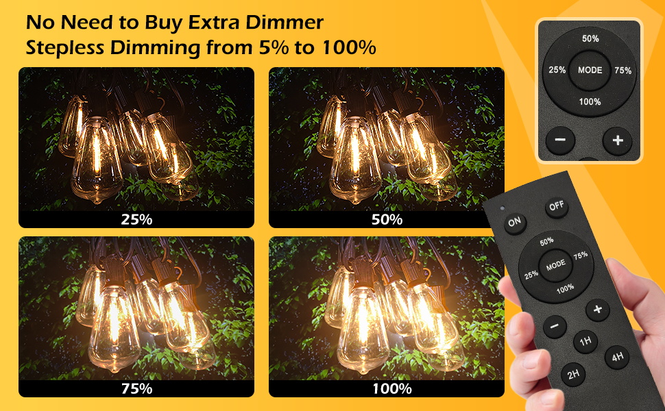 outdoor string lights with remote