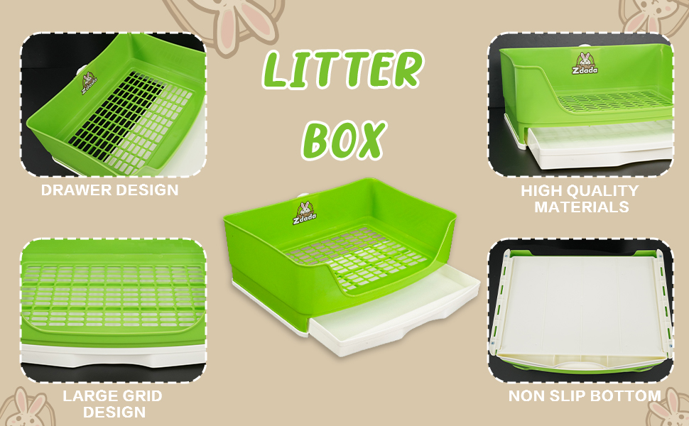 Zdada Rabbit Litter Box Large Trainer Corner Litter Box