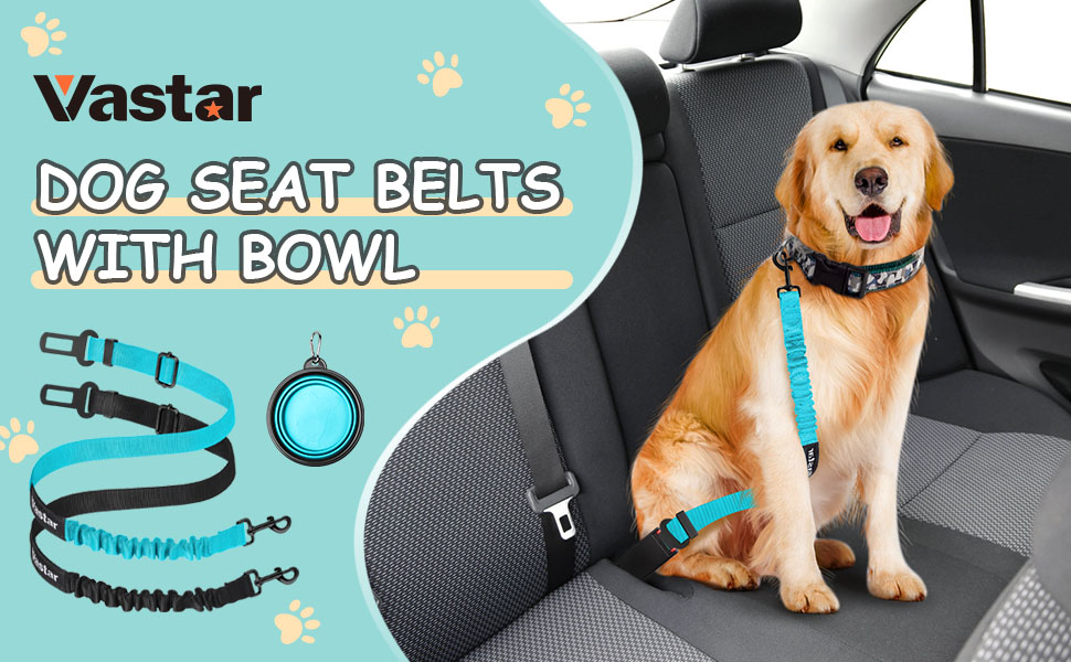 Vastar Dog Seat Belt, 21”31” Adjustable Dog Car Harness Strap, Dog