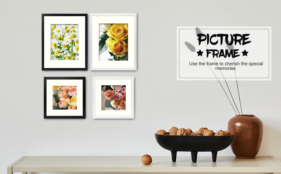 Frametory, 16x20 Picture Frame with Mat for 11x14 Picture High Definition Glass