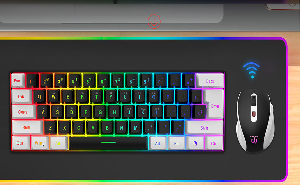 60 percent gaming wireless keyboard and mouse