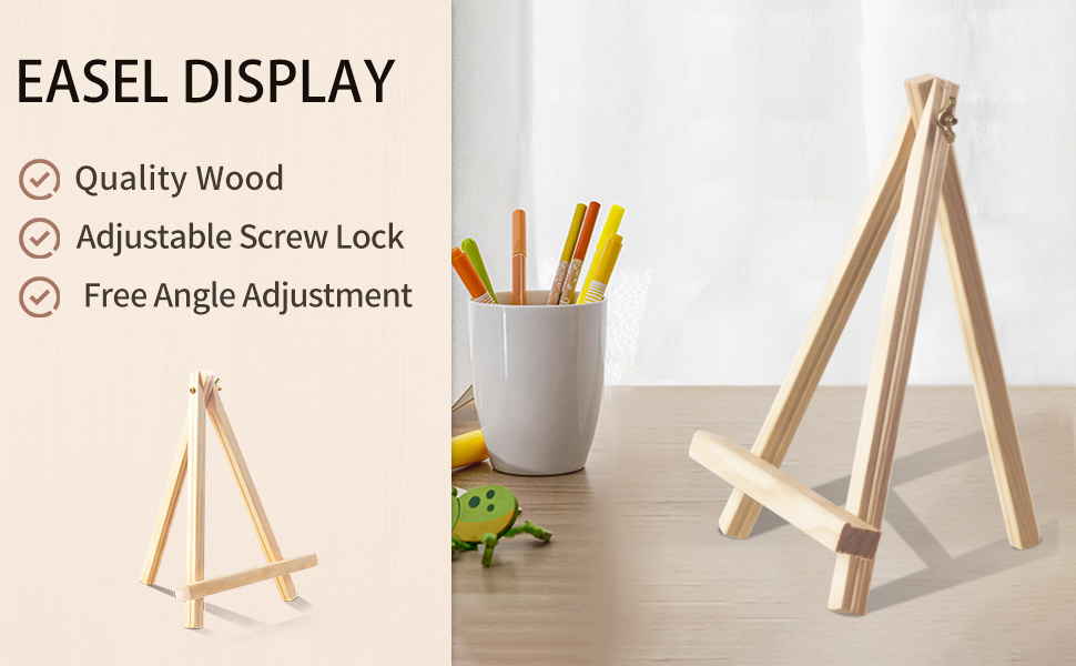 12 Pack 9 Inch Wood Easels, Easel Stand for Painting