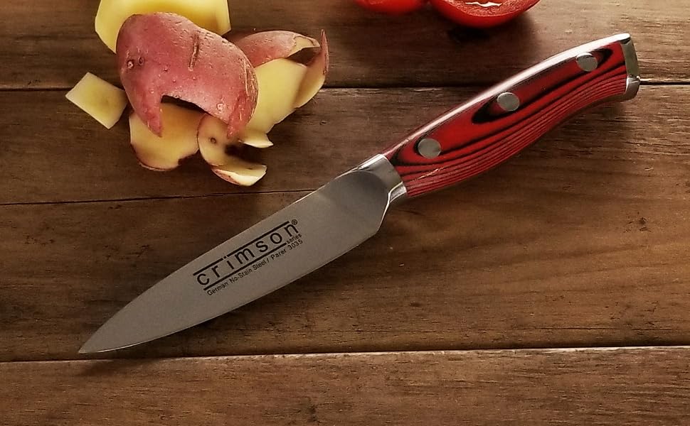 crimson paring knife