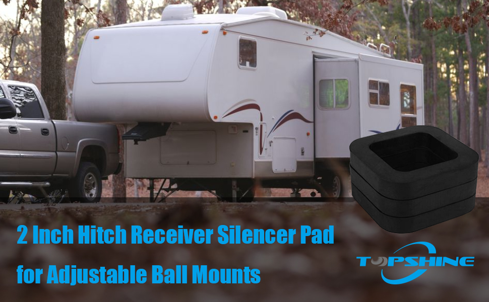 TOPSHINE 2 Inch Hitch Receiver Silencer Pad 3 Pack Trailer