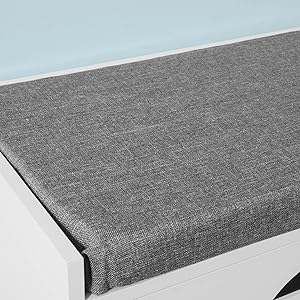 SoBuy FSR62-W Sitzkommode Schuhkipper Mit Sitzfläche Schuhtruhe 2 Klappen Mit Schuhfach Landhausstil Weiß BHT Ca.: 97x46x30cm 14 1